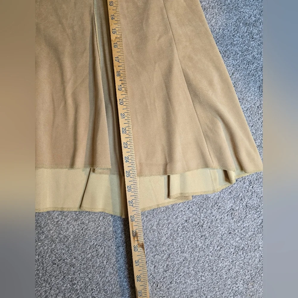 Midi hi-lo Lightweight Faux Suede  Women's Skirt with Belt Boho Coastal Grandma - Picture 2 of 5